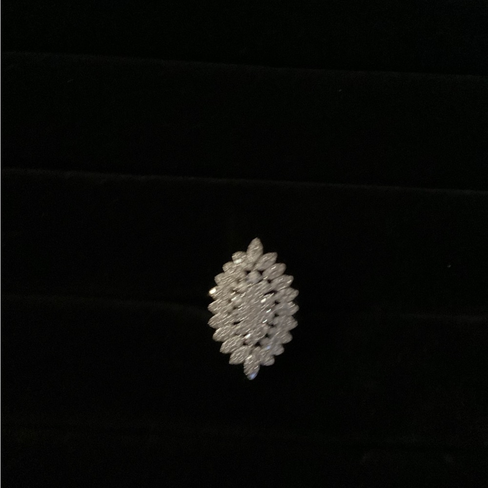 JTV Silver Marquise Simulated Diamond Cluster Ring